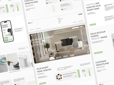 Smart Home Landing Page control design home automation home decor house iot remote monitoring saas safety security system smart home smart lighting smart lock startup tech ui ux web design website website design