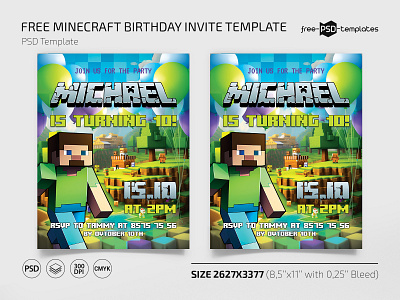 Check out the Best Minecraft Party Invitations!