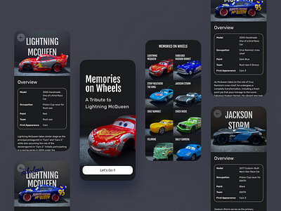 Lightning McQueen Cars - UI Design app cars clean design disney mobile modern pixar toy ui ux