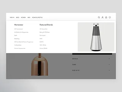 E commerce Minimal Homedecor shop UX/UI clean clean ui decor design e commerce ecommerce homeacessories homedecor interior menu minimal minimalism minimalistic shopify trendy ui ux web webdesign website