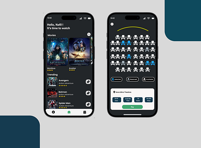 Movie Ticket Booking Application mobile movie ticket booking ui uiux