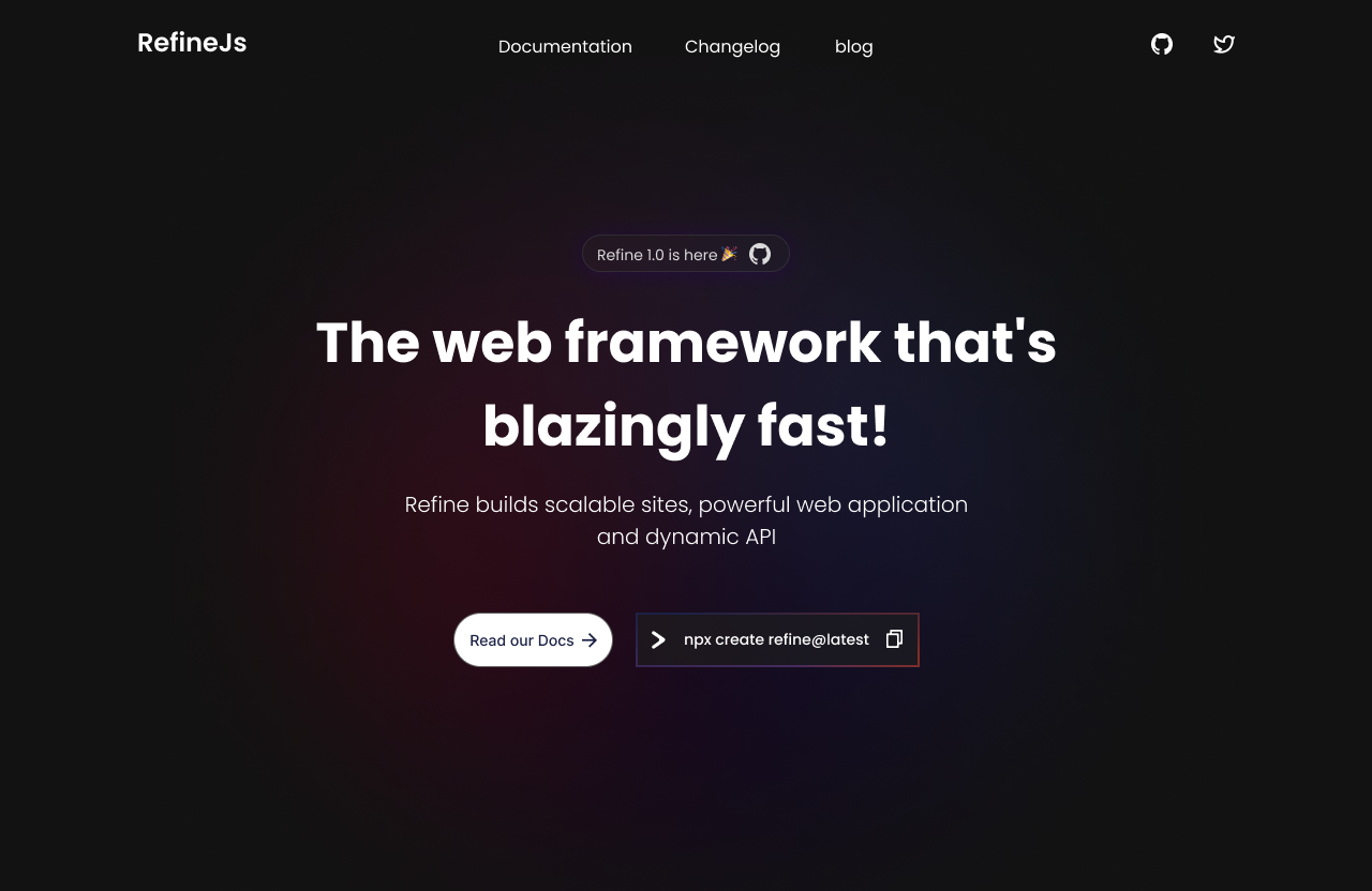 Refine.js A blazingly fast js framework by Metagravity on Dribbble