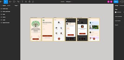 Family Tree App Design app design figma design prototype ui uiux design wireframe