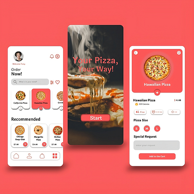 Pizza App UI Design app design branding design fig figma graphic design illustration logo photoshop typography ui ui design uiux design web design