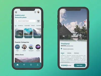 UI For Travel App 3d advertisement animation antidesign branding casestudy colortheory graphic design logo motion graphics research ui ux