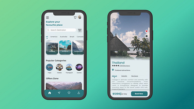 UI For Travel App 3d advertisement animation antidesign branding casestudy colortheory graphic design logo motion graphics research ui ux