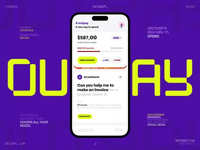 Outpay - Financial Management branding digital banking expense tracker financial app fintech graphic design logo mobile app mobile wallet money management resimpl resimpl studio ui ux wallet app