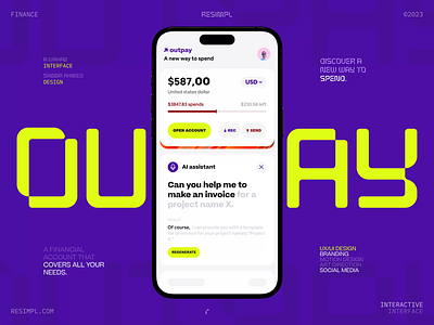 Outpay - Financial Management branding digital banking expense tracker financial app fintech graphic design logo mobile app mobile wallet money management resimpl resimpl studio ui ux wallet app