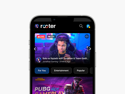 Rooter: Mobile Web Homepage