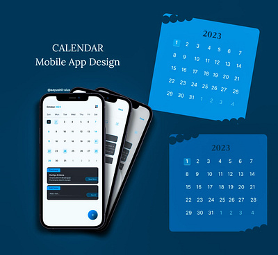 Calendar Mobile App Design 3d appdesign behance branding calendar design dribbble figma figma design graphic design illustration logo mobile appdesign ui uidesign uiux