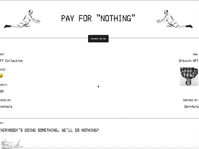 NFT collection - landing page desktop landing page nft seinfeld