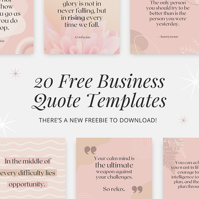 20 Free Inspiring Business Quote Templates for Canva beige canva instagram pink quotes social media templates