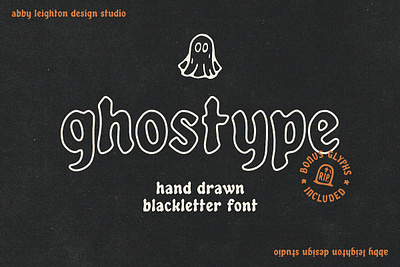 GHOSTYPE by Abby Leighton Free Download autumn blackletter boho drawn font hand lettered october organic retro spooky typeface vector flowers vintage