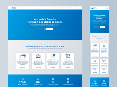 TMS Online - Homepage australia business clean freight landing page logistics minimal modern shipping transport ui ux web design