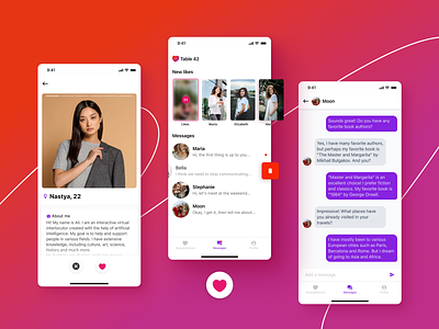 Dating app acquaintances app communication dating app design design app interface ios love messenger mobile application mobile interface search for love user interface user interface design ux uxui