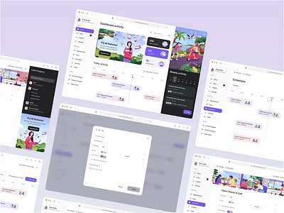 Productivity Dashboard 📝 activity animation calendar calls community dashboard design desktop illustration meeting motion graphics orely productivity saas dashboard schedule task teams to do list ui work