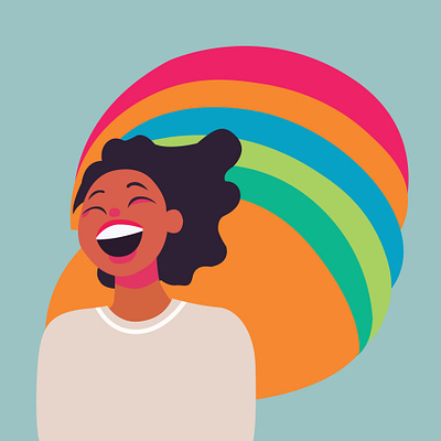 A cartoon of a woman a cartoon of a woman woman design woman illustration woman laughing woman vector illustration women