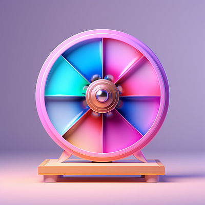 A game ui wooden Gaming Spinning Wheel dall e