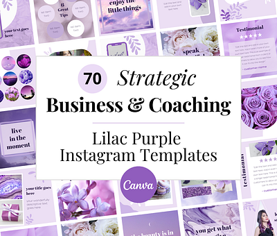 70 Purple Business & Coaching Social Media Canva Templates canva instagram lilac purple purple canva templates purple social media templates social media templates