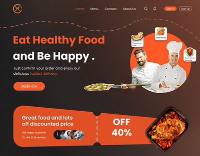 Food delivery website design branding graphic design ui