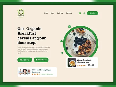 Landing Page for Organic Food design desktop figma food landingpage landingscreen organicfood screen ui uiux