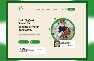 Landing Page for Organic Food design desktop figma food landingpage landingscreen organicfood screen ui uiux