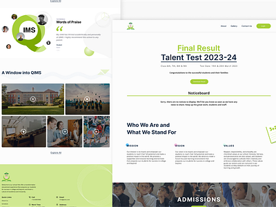 The QIMS School & College Website Template school and college school website school website design ui design