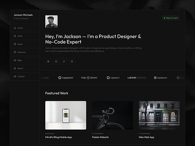 ⚡️ NEW Compo Portfolio Framer Template black branding case compo craftwork dark design designer framer landing logo perfonal portfolio promo release showreel template ui web website