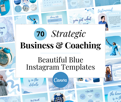 70 Blue Business & Coaching Social Media Canva Templates blue business canva coaching instagram social media templates