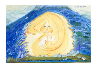 [The Animism Series] the Goddess of the mountain childrenillustration coloredpencil female goddess illustration mountain picture picturebookillustration story watercolor
