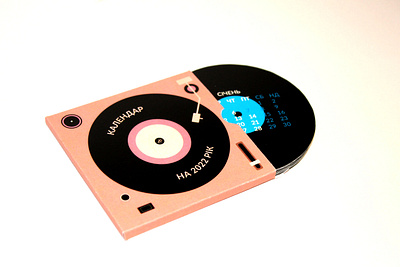 Сalendar-vinyl record calendar design graphic design ui vinyl record