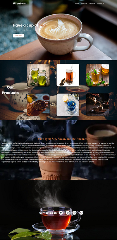 TeaTym!- Product Website branding css html graphic design logo ui