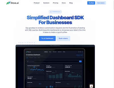 AI Dashboards and Report Builder ai dashboard builder dashboard dashboard and report sdk landing page reports ui web design website