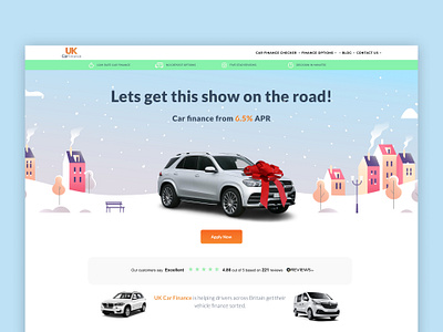 Christmas Theme Homepage automotive campaign car christmas design festive finance web design website xmas