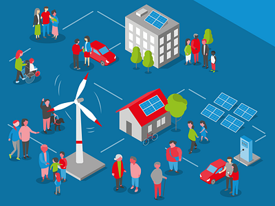 Cover Illustration artwork citizen design illustration infographic information design isometric people renewable energy vector