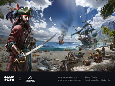 Pirates Republic Key Art 2d art art cgi concept concept art digital 2d digital art game game art illustration pirates sketch