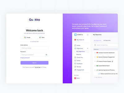 Log In Page - Quokka branding clean design desktop log in logo minimal product design saas sign in ui user interface web website