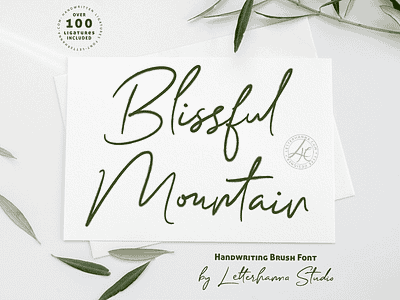 Blissful Mountain Font branding brush design font handwritten script font typeface