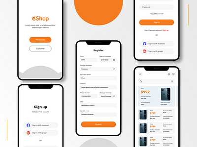 E-Shop Mobile App UI Design app design graphic design mobile app design ui design