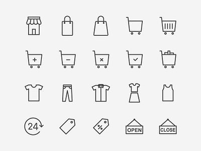 Shopping & Fashion Icon Set design fashion icon graphic design icon icon design icon set shopping icon thin line vector