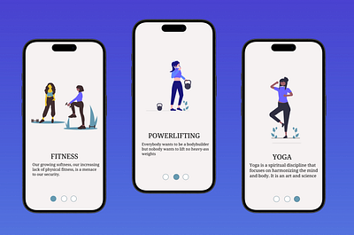 UI On Boarding Screen for Fitness App figma fitness illustration mobile onboardingscreen ui uiux uiuxdesign