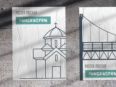 Urban Poster PSD Mockup​​​​​​​ branding graphic design mockup poster street paper poster urban poster
