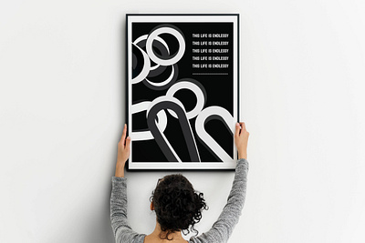 Design poster black design figma graphic design illustration life photoshop poster ui white