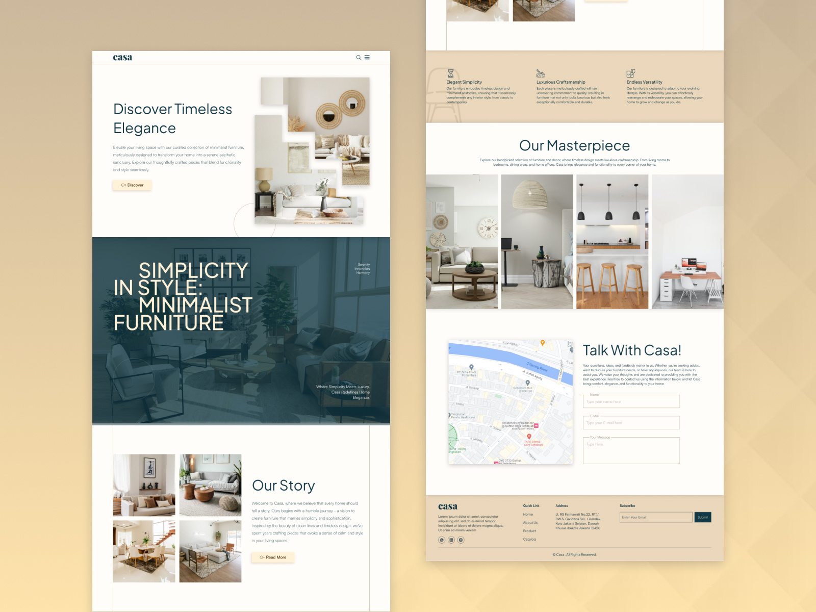 Casa Minimalist Furniture site Landing Page by Reynerich on Dribbble