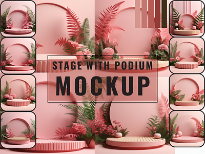 stage with podium bundle (30 pictures)✦ mockup