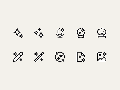 AI Icons ai generate generative icon icons pack pencil perfect pixel robot sparks ui vector