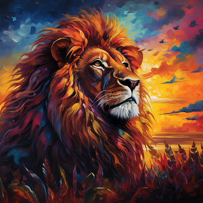 Majestic lion ai art artist artwork colorful creative design graphic design illustration ui