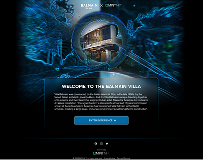 Balmain web virtual experience 3d animation graphic design illustration motion graphics nft ui