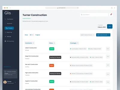 Insurance Projects- SAAS admin dashboard crm dashboard financial admin insurance dashboard insurance project insurance web insurance web app insurance website landing page management insurance minimal design popular design saas saas dashboard web app website