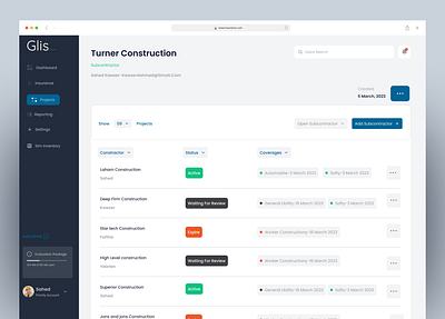 Insurance Projects- SAAS admin dashboard crm dashboard financial admin insurance dashboard insurance project insurance web insurance web app insurance website landing page management insurance minimal design popular design saas saas dashboard web app website